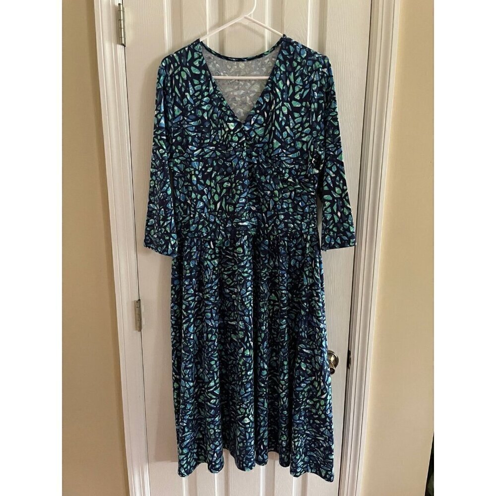 Norm Thompson Patterned Wrap Style Midi Dress